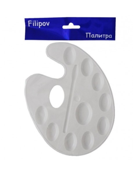 Палитра за рисуване, пластмасова, бяла Filipov