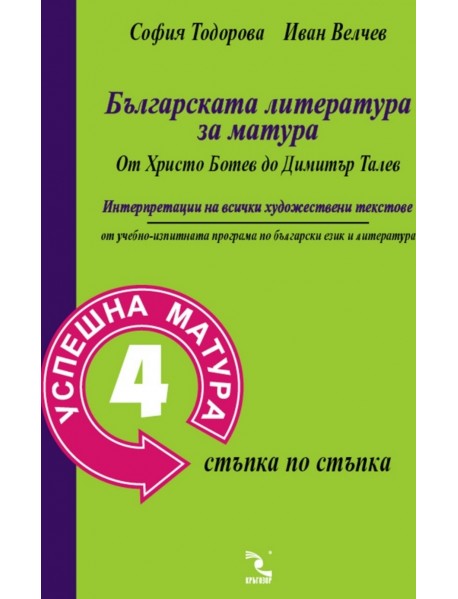Успешна матура 4. Българска литература за матура от Христо Ботев до Димитър Талев Успешна матура 4. Българска литература за матура от Христо Ботев до Димитър Талев