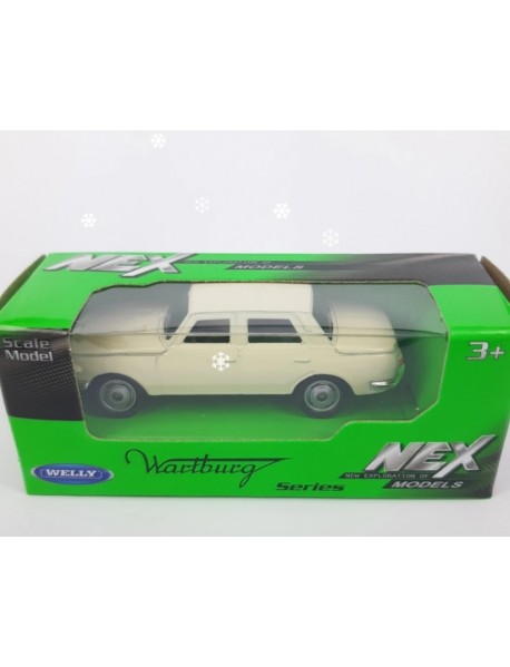 Колекционерска Количка WELLY NEX, Wartburg 353 метален модел мащаб 1:64 Крем